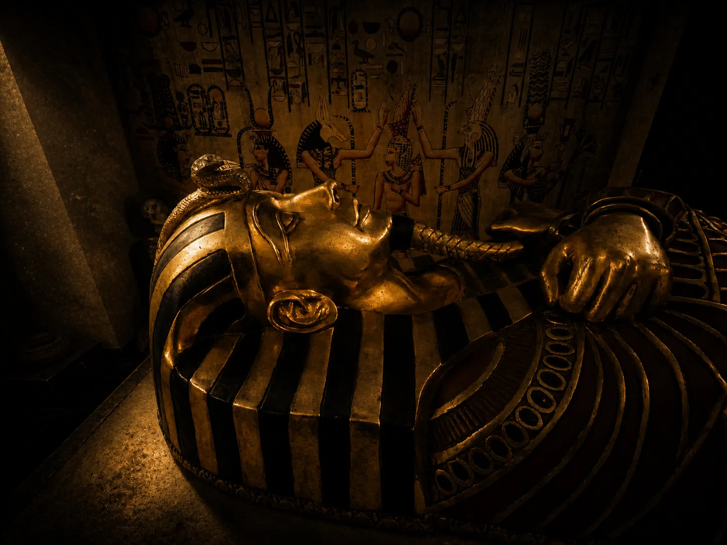 Décor et énigmes de l’escape game La Malédiction du Pharaon à Osny