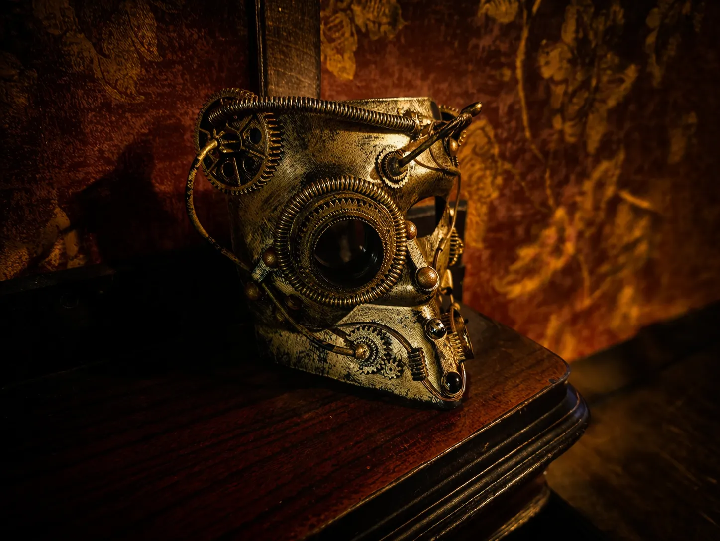Décor steampunk de l’escape game Le Retour de Sherlock Holmes à Cergy