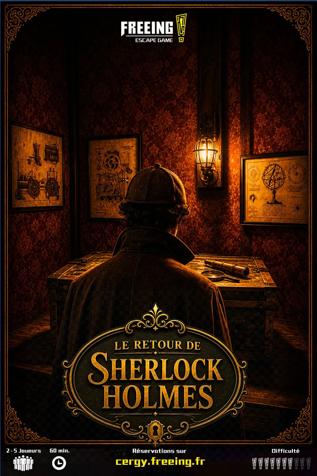 Affiche Escape Game à Cergy - Le Retour de Sherlock Holmes